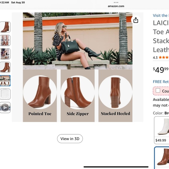 Women’s pointed toe ankle booties - Picture 4 of 6